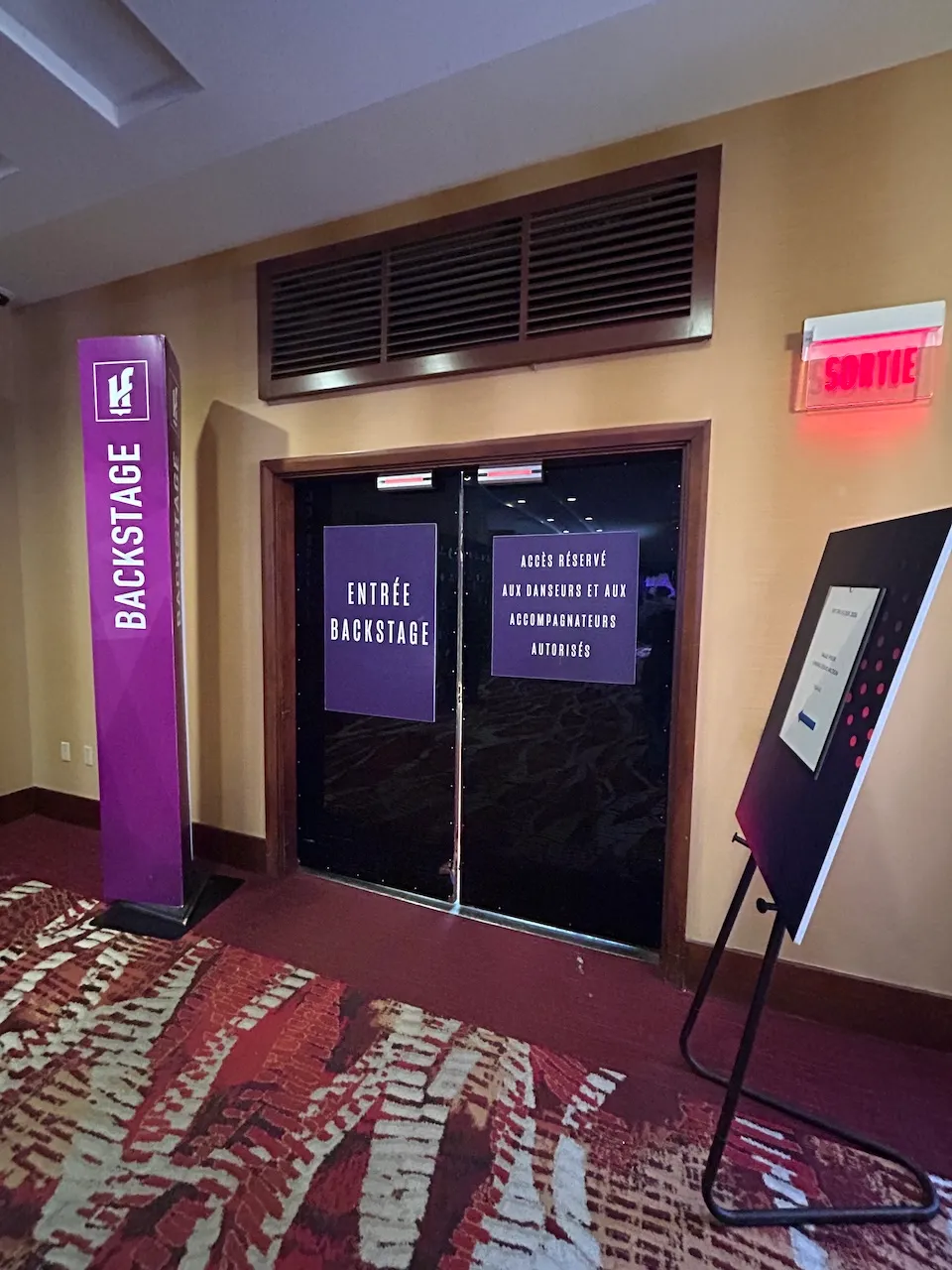 Backstage entrance