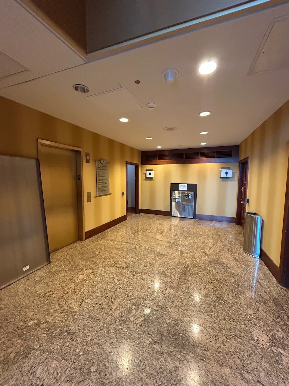 Access to restrooms and elevator