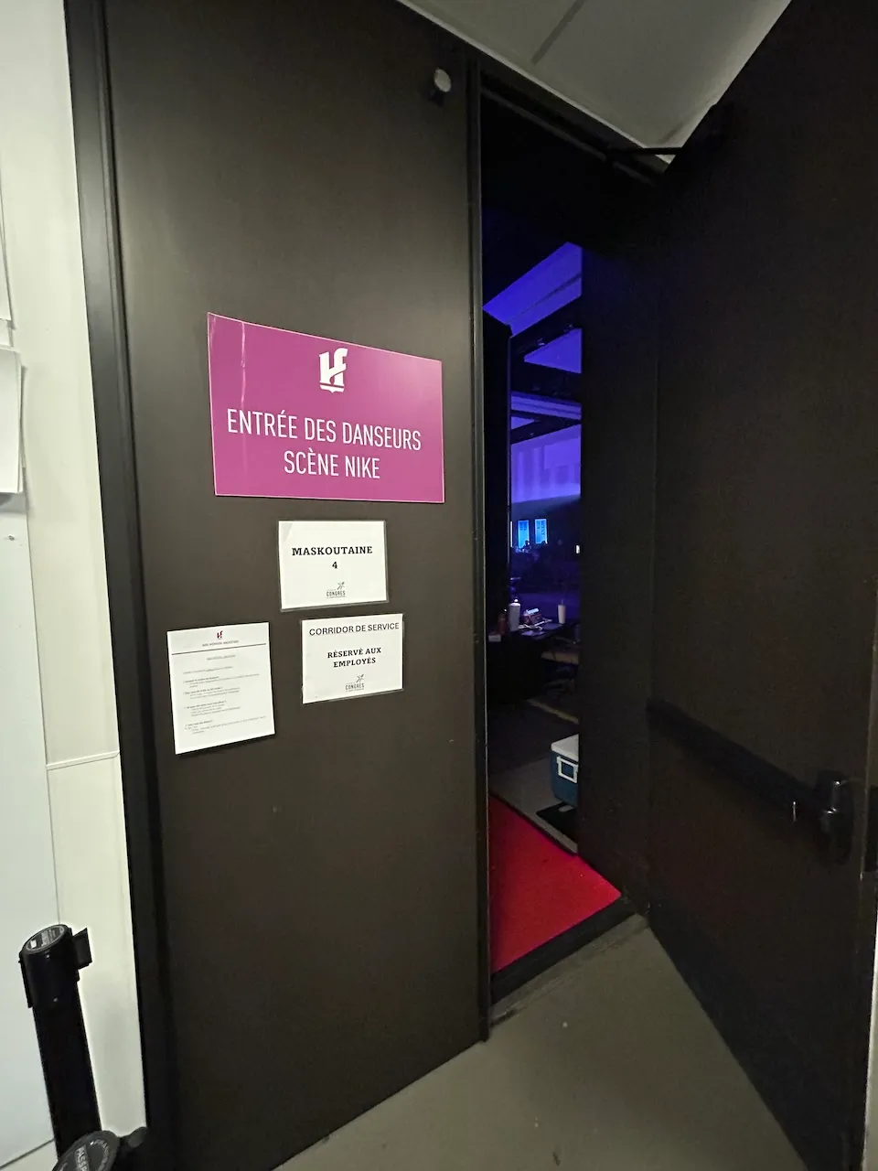 Backstage - access to the secondary stage