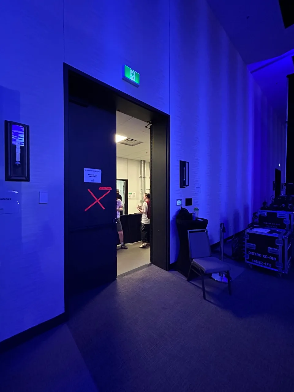 Backstage - access to the main stage