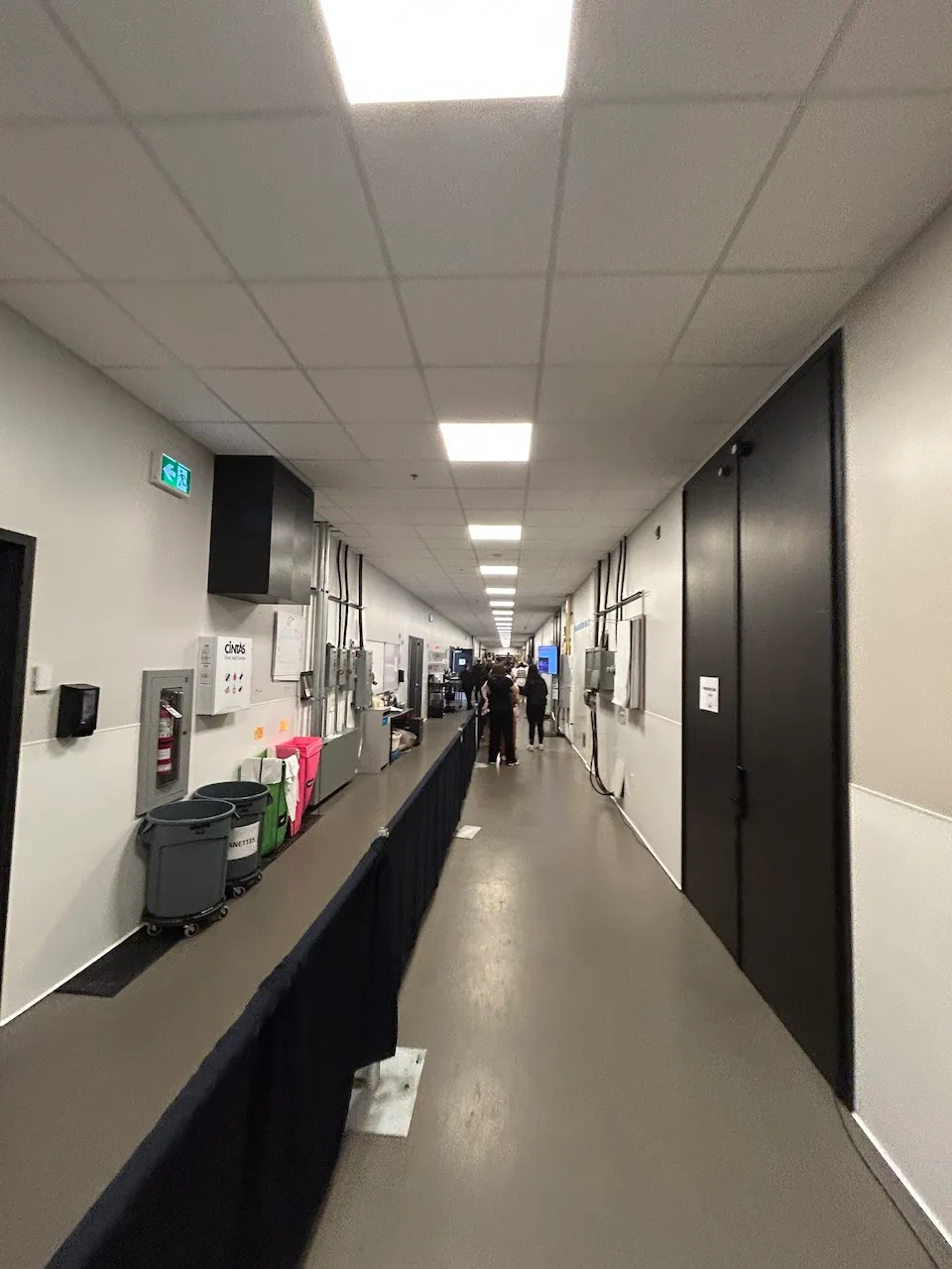 Backstage - corridor leading to the two stages