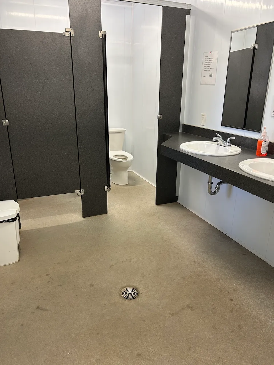 Women's restrooms in the sanitary block