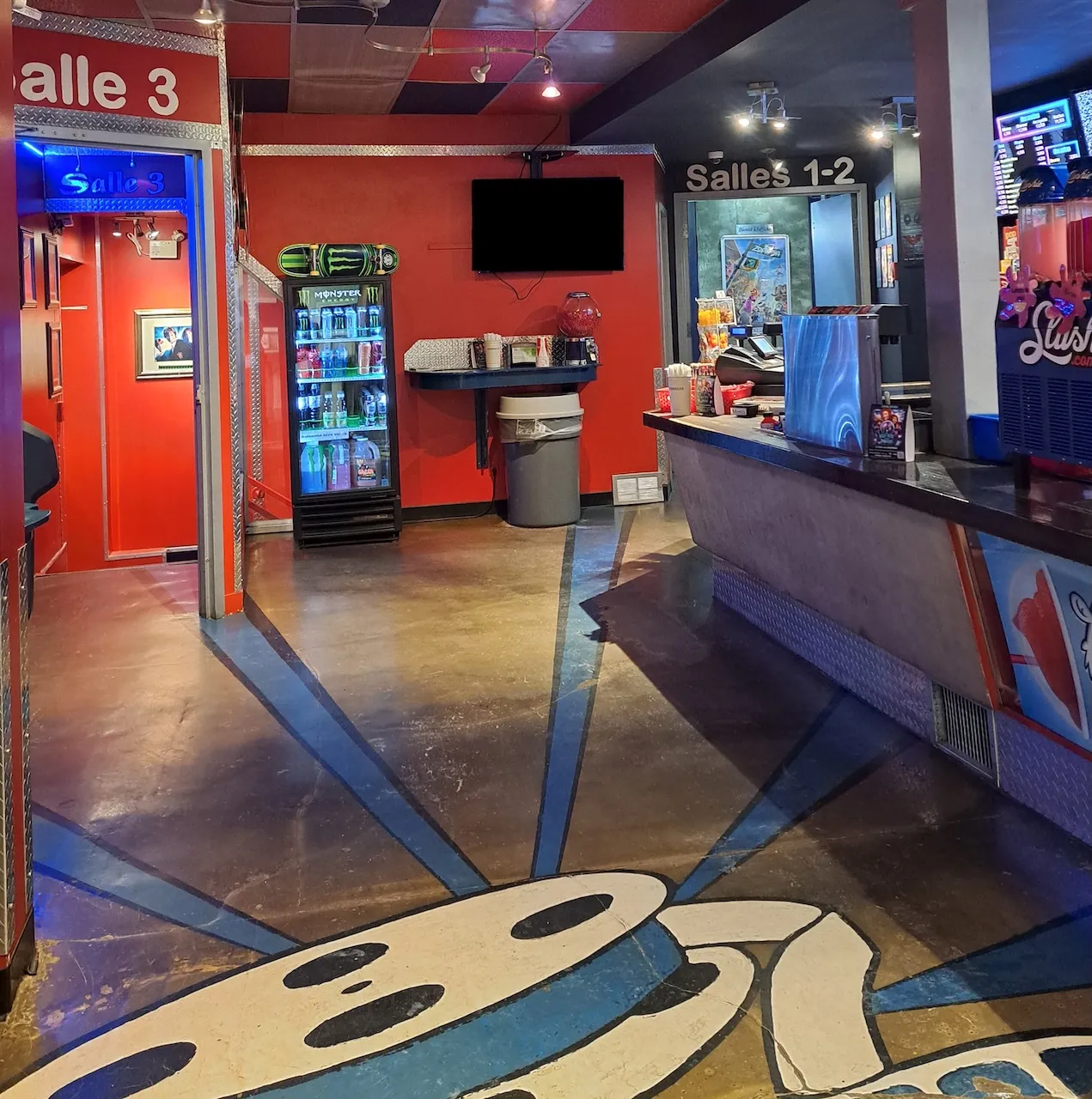 Inside the building