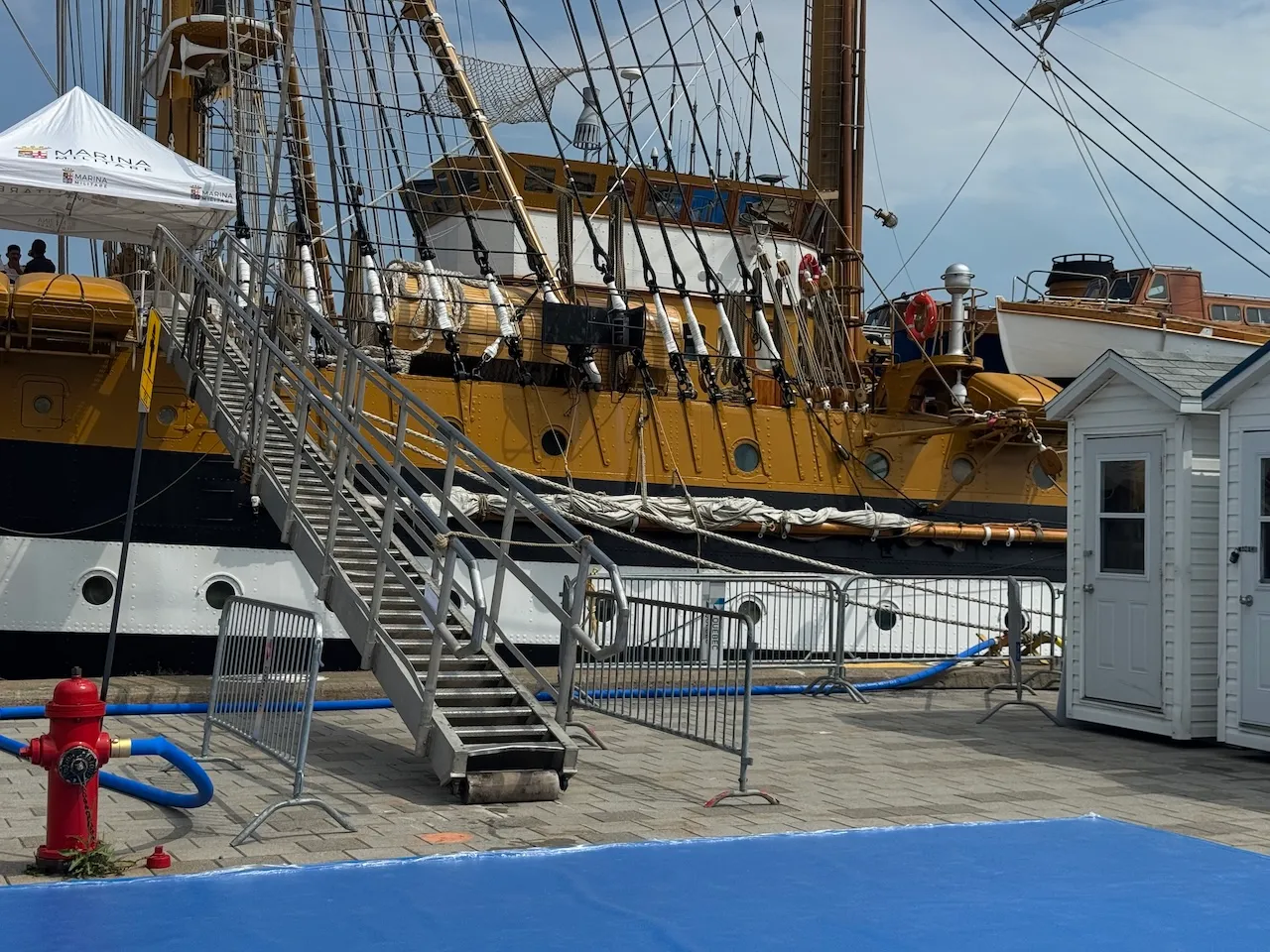 Access ramp to the ship