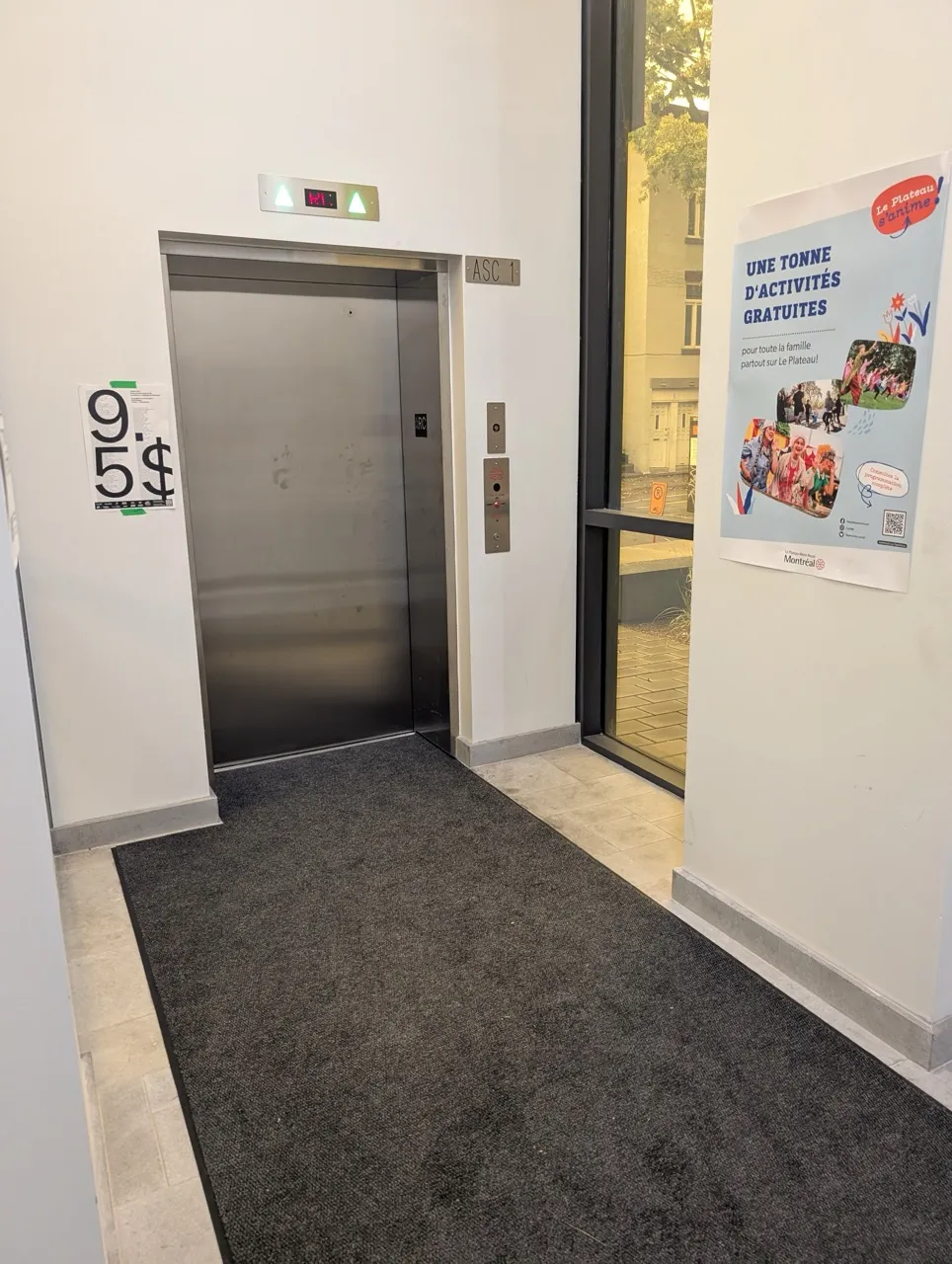 Pathway to the elevator