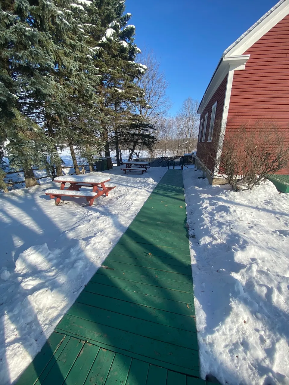 Pathway to the basement entrance