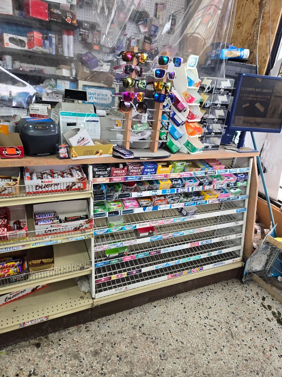 Convenience store checkout counter
