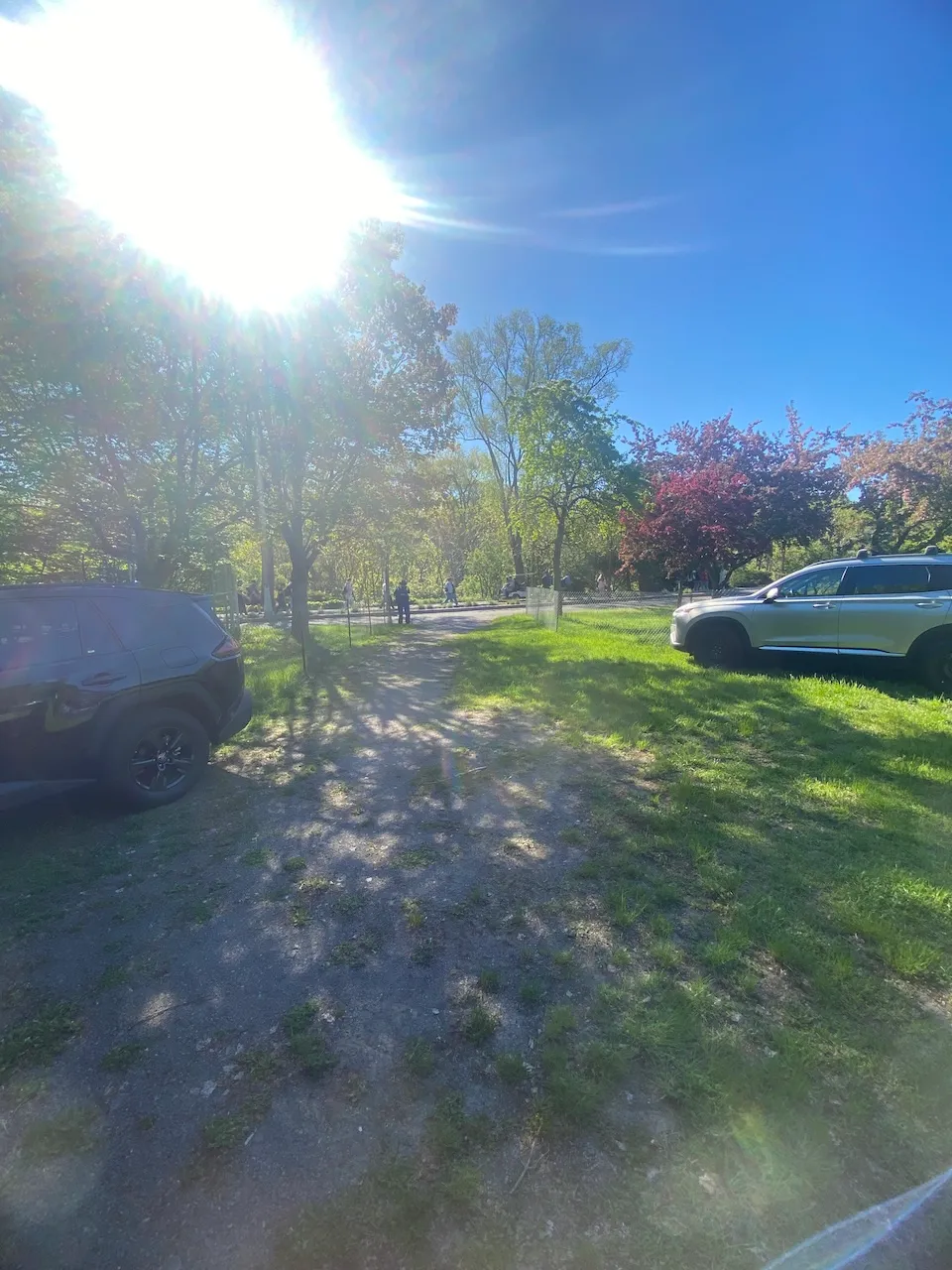 Entrance to reserved parking spaces