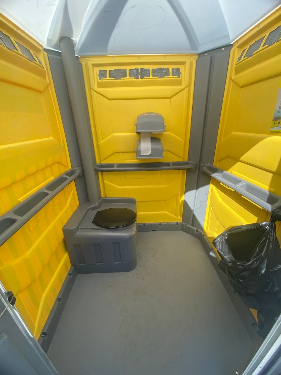 Interior of the portable toilet