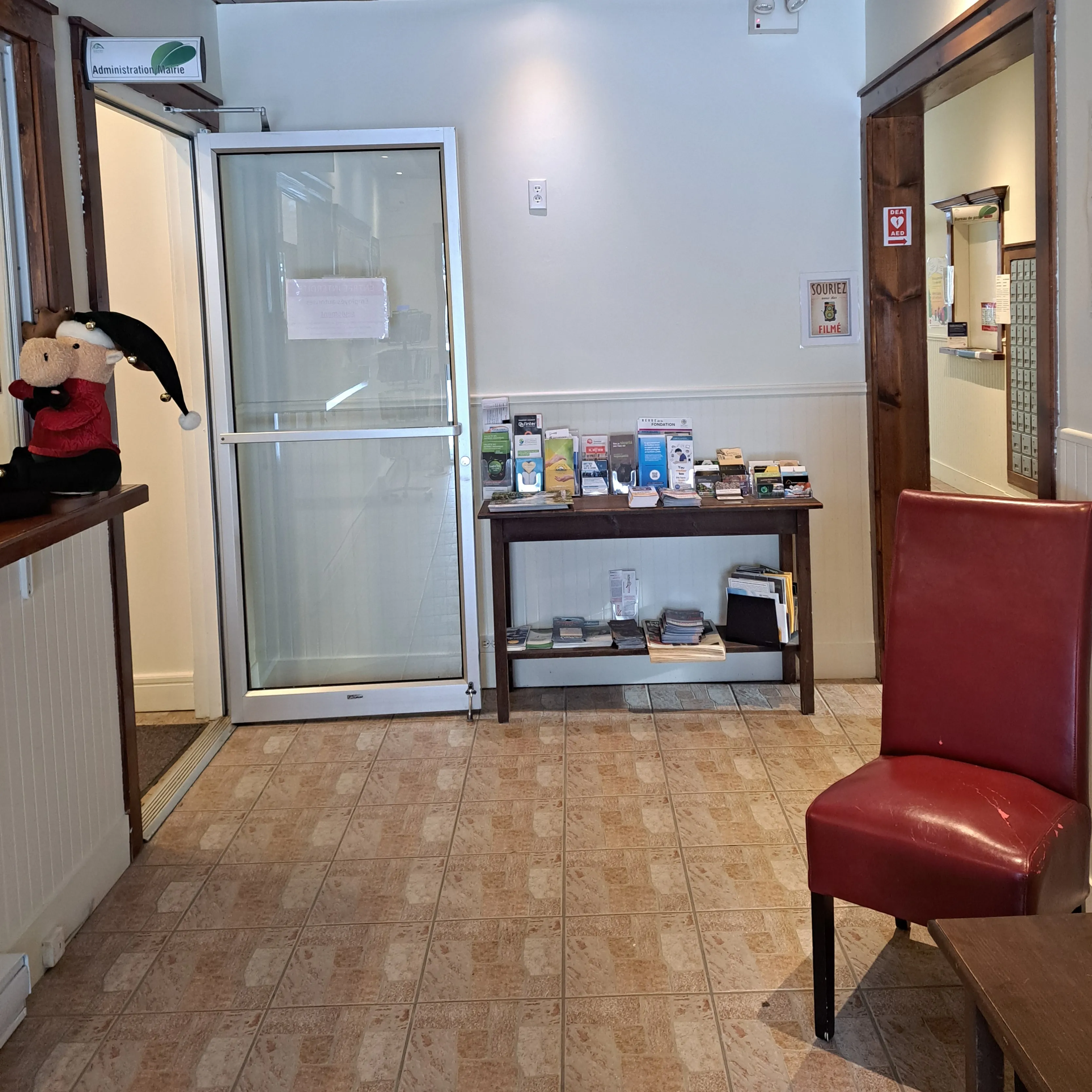 Inside the building