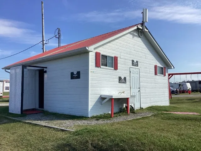 Entrance to the sanitary block