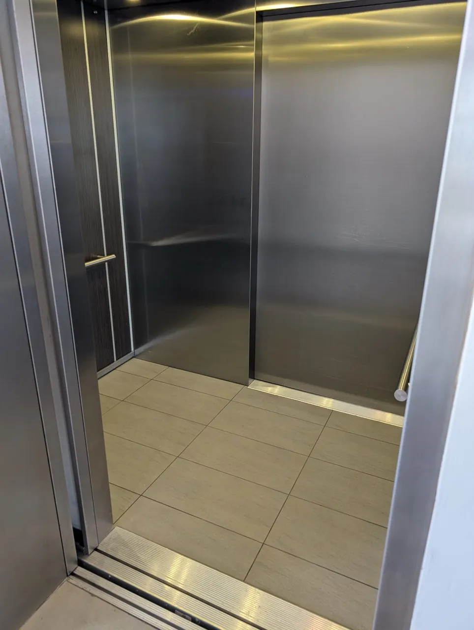 Inside the elevator