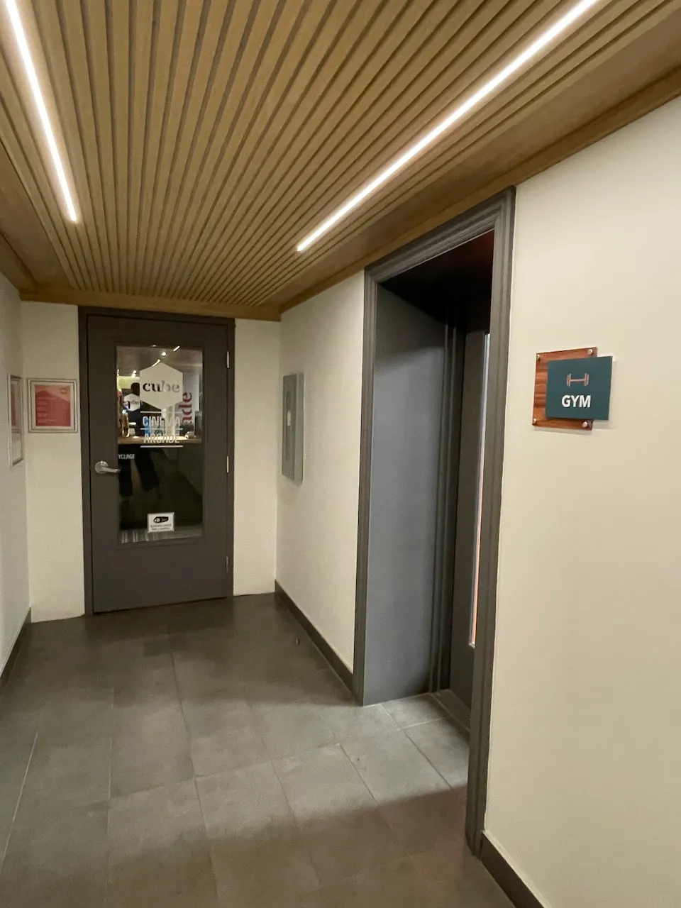 Interior entrance to the movie theater
