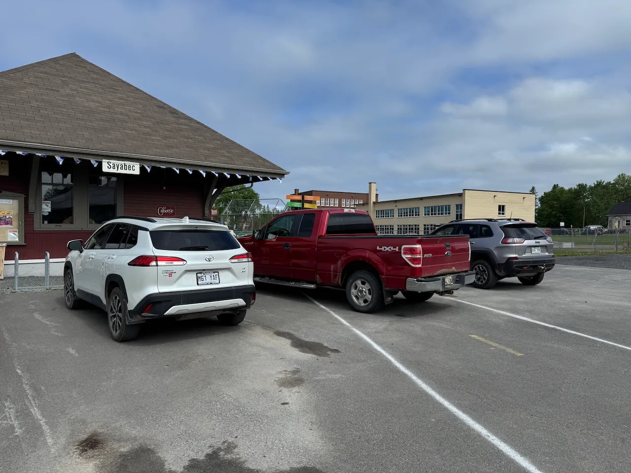 Parking near the entrance