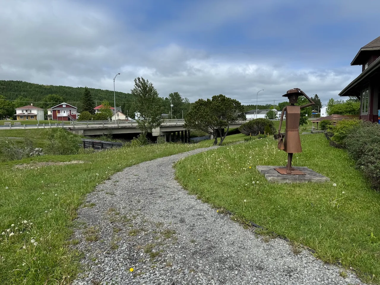 Sloping path leading to the back entrance