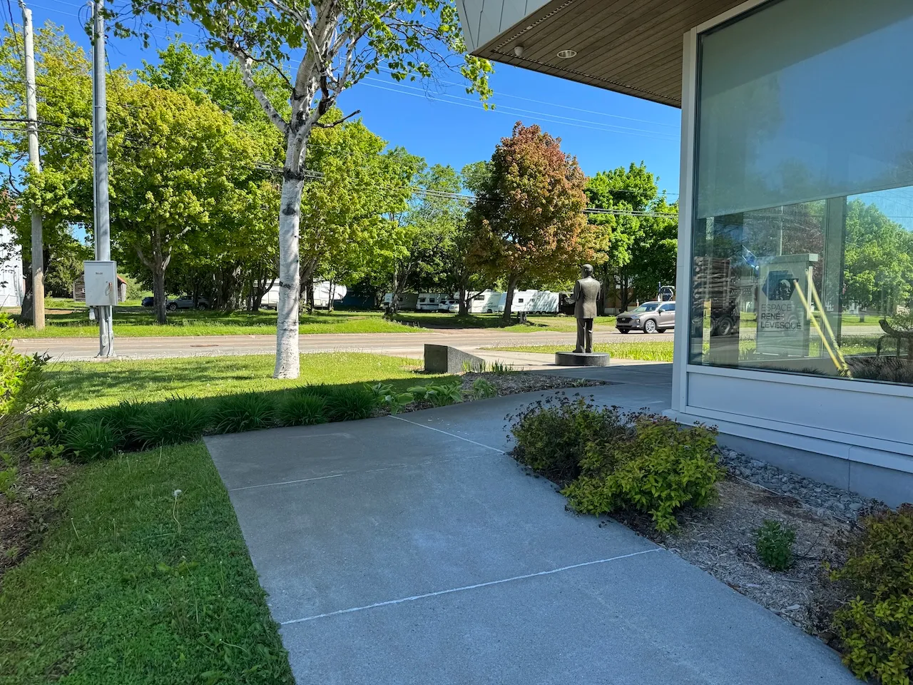 Sloping path leading to the entrance