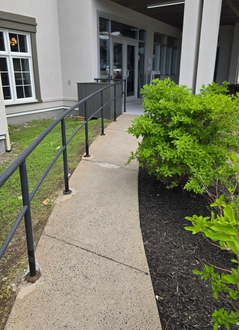 Access ramp at the exterior entrance