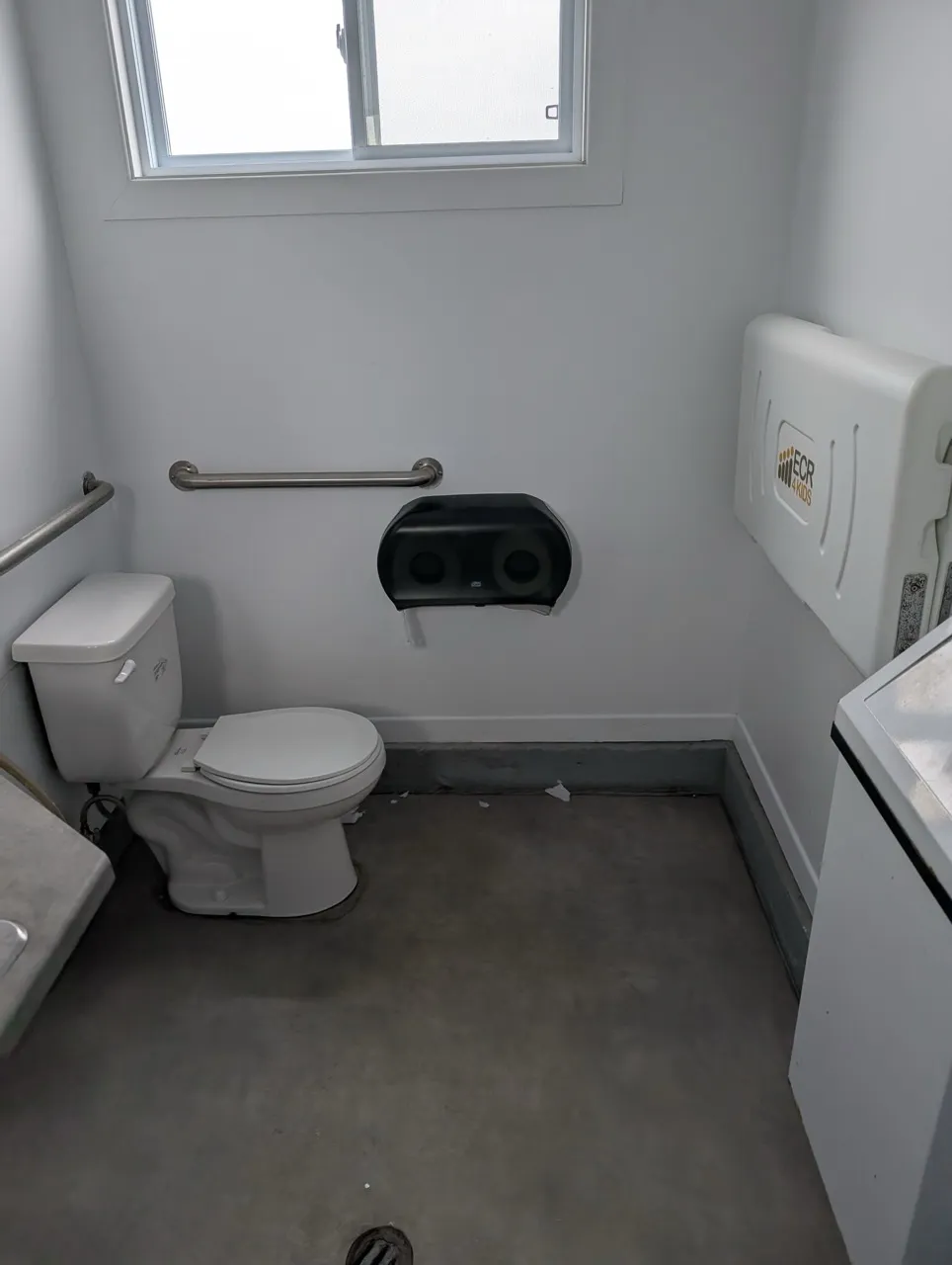 Restroom - bowl and baby changing station