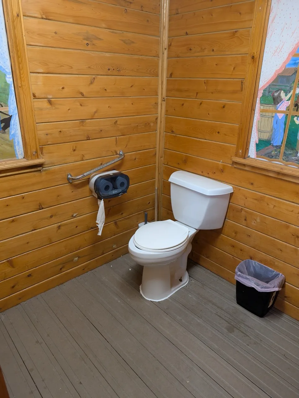 Shower stall - toilet bowl and grab bar