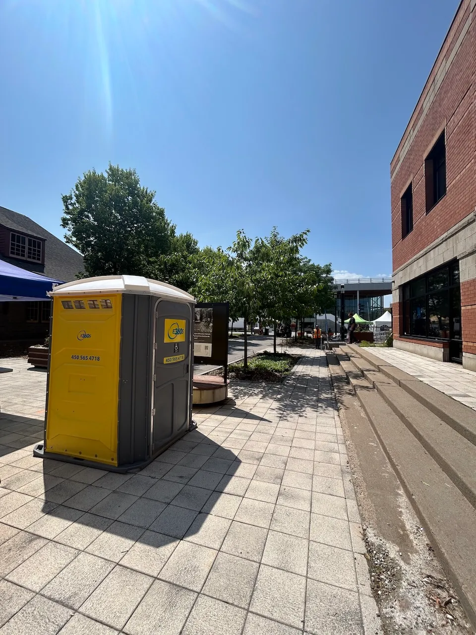 Access to the reserved area and an accessible portable toilet