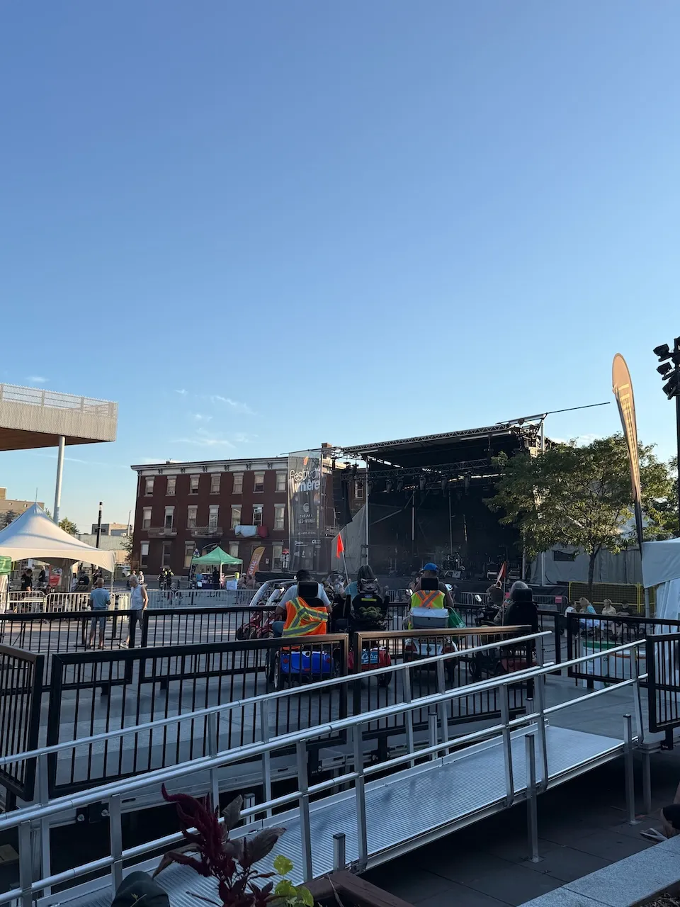 Reserved area and stage