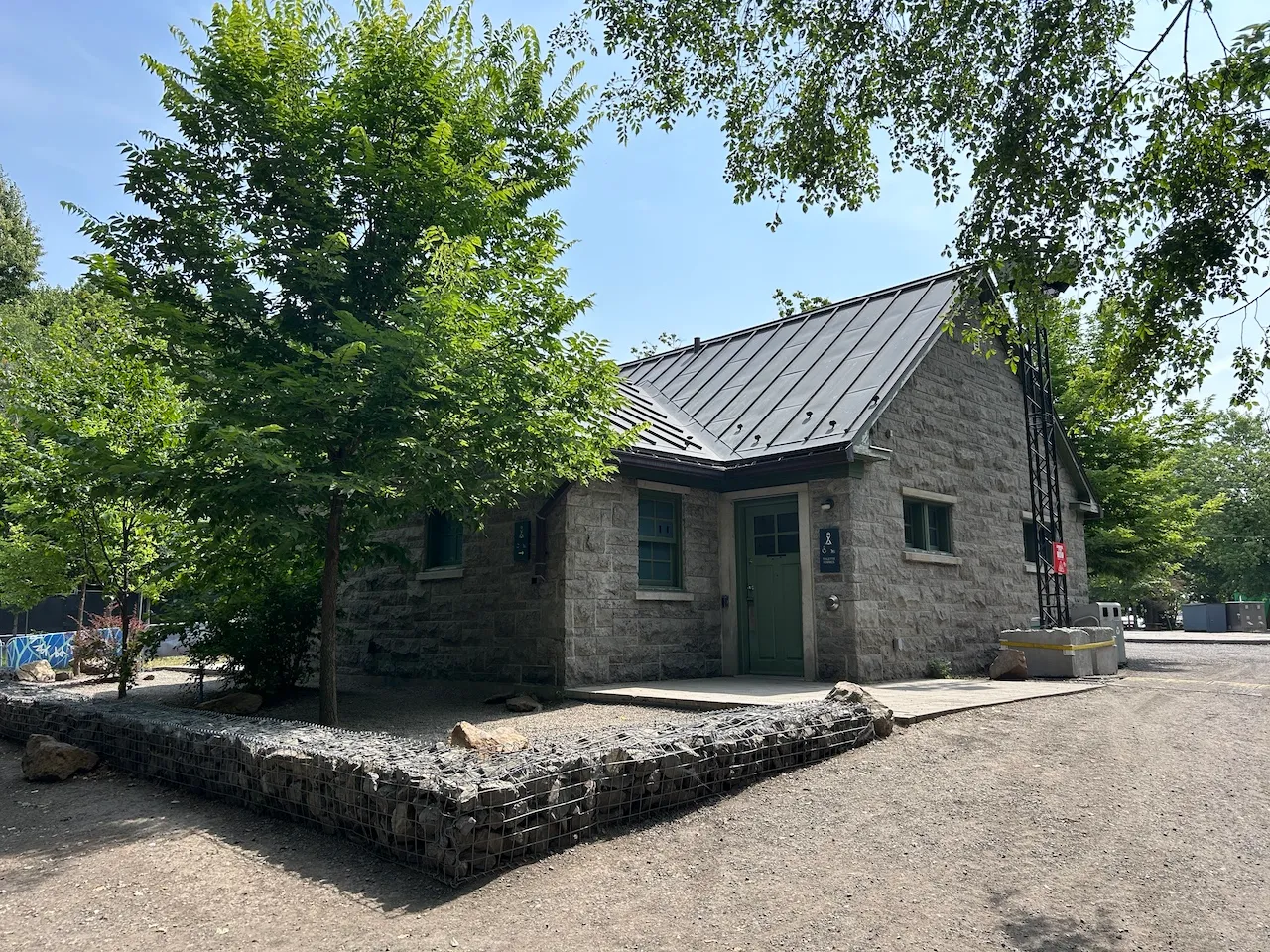 Exterior of the public restroom