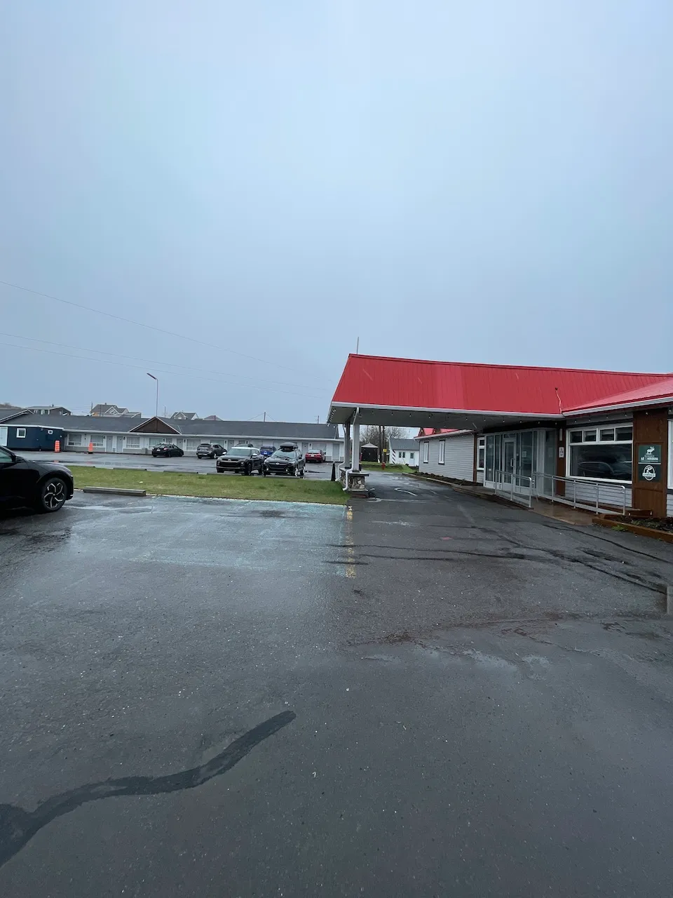 Reserved parking spaces near the reception desk