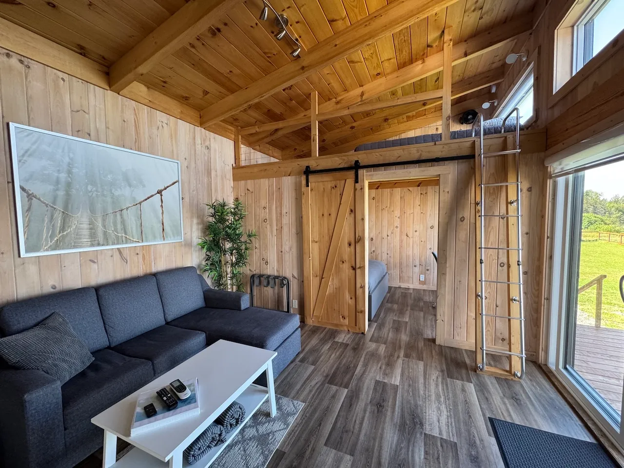 Living room and door to the bedroom