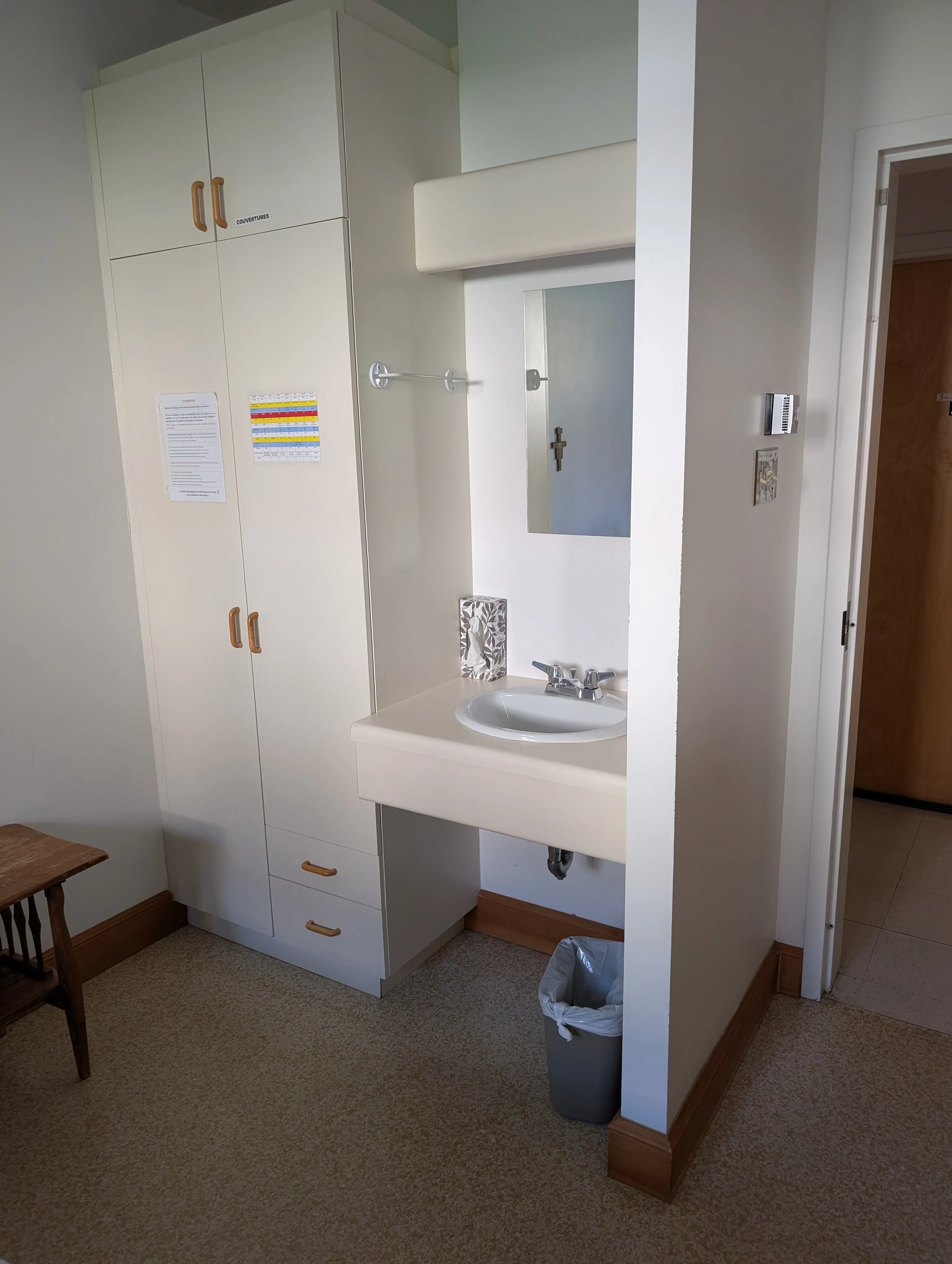 “Sacred Hospitality” Single Room - sink - Women's Floor