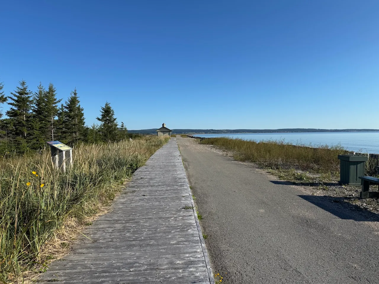 Wooden boardwalk along the beach
