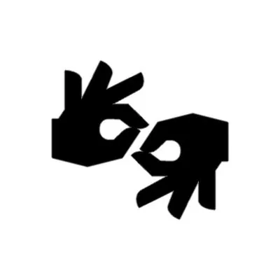 symbole de l'interprétation visuelle. Deux mains en mouvement.